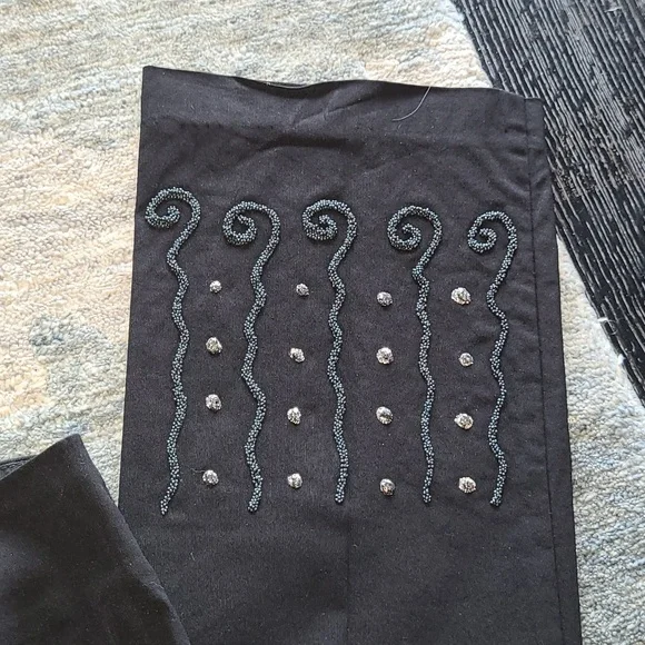 Cache Designer High waisted straight Black Pants size 26 - Picture 3 of 4